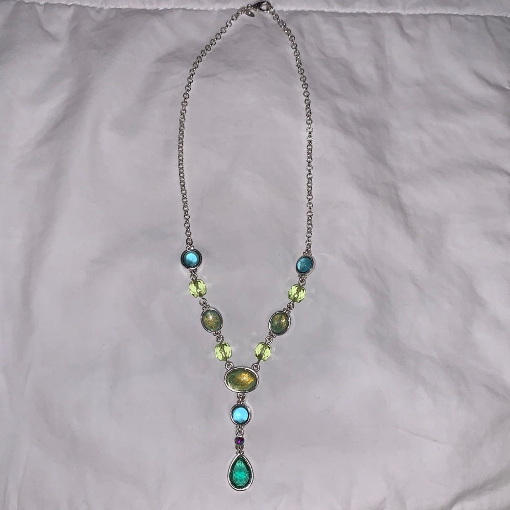 Teal & Blue Gemstone Necklace